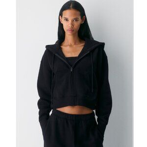 Aritzia Cozy Fleece Boyfriend Fit Boxy Jacket Large Black
